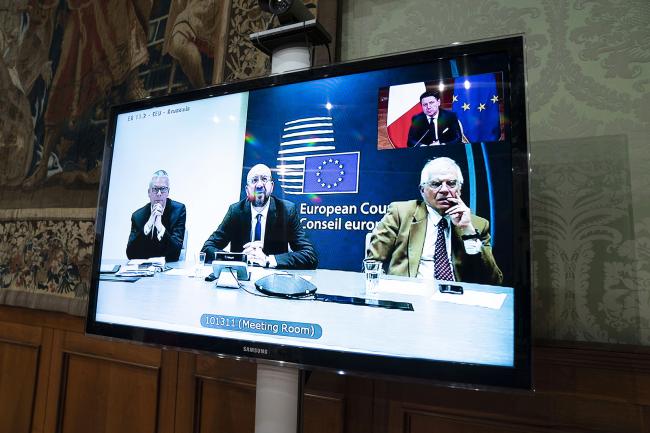 Videoconferenza del Presidente Conte con i leader europei