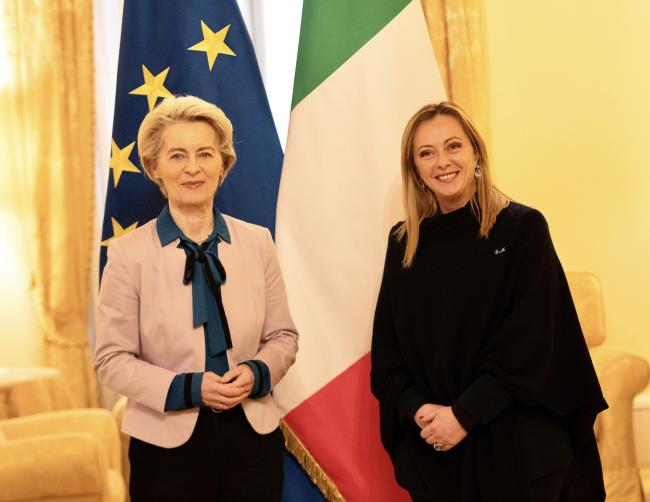 President Meloni meets with President of the European Commission von der Leyen at Palazzo Chigi