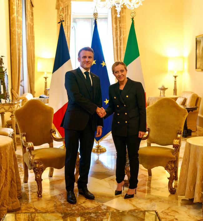 President Meloni meets with President Macron