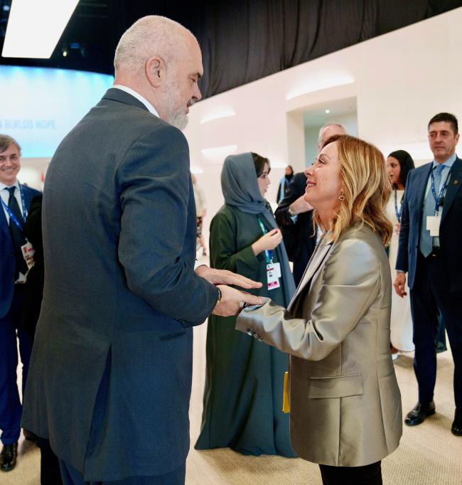 President Meloni with the Prime Minister of the Republic of Albania at COP28