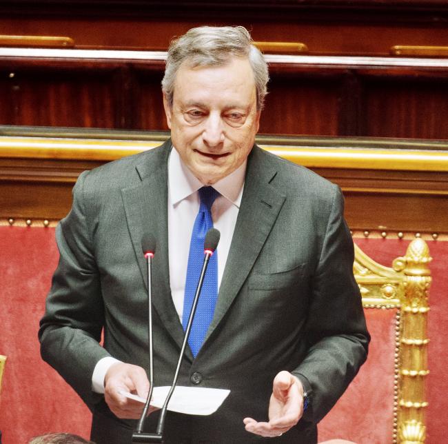 Prime Minister Draghi addresses the Senate