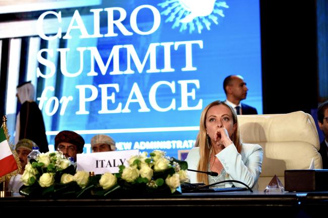 President Meloni at the Cairo Summit for Peace