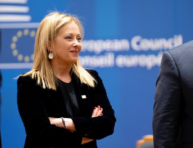 Brussels, 23/03/2023 – The President of the Council of Ministers, Giorgia Meloni, at the European Council meeting of 23-24 March.