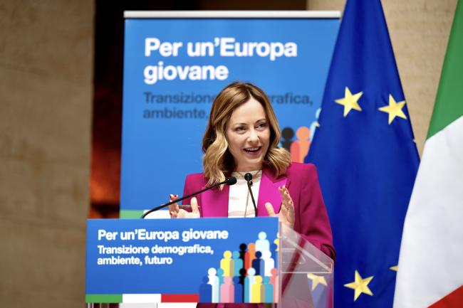 President Meloni at ‘Per un’Europa giovane. Transizione demografica, ambiente, futuro’ event