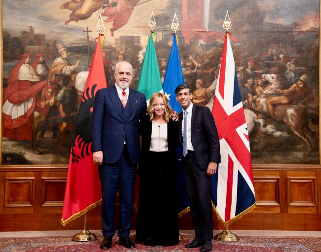 President Meloni meets with Prime Minister Sunak and Prime Minister Rama at Palazzo Chigi