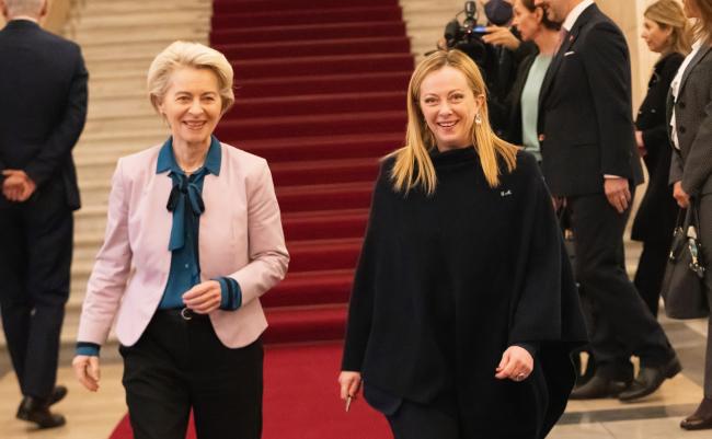 President Meloni meets with President of the European Commission von der Leyen at Palazzo Chigi