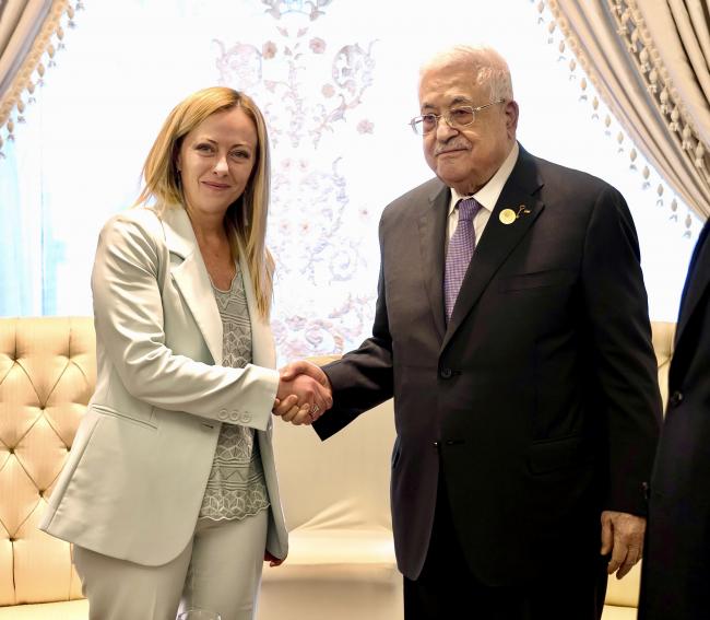 President Meloni’s bilateral meeting with Palestinian President 