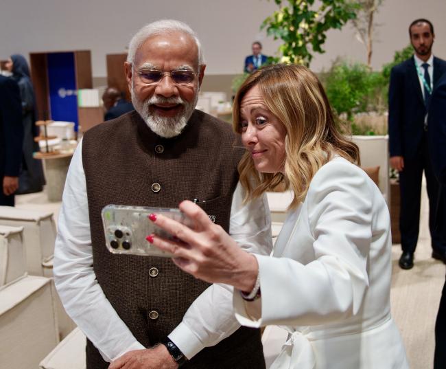 President Meloni with the Prime Minister of India at COP28