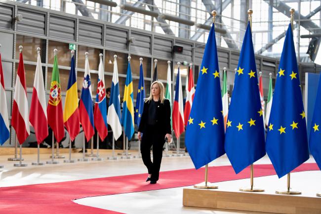 Brussels, 23/03/2023 – The President of the Council of Ministers, Giorgia Meloni, at the European Council meeting of 23-24 March.
