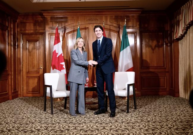 President Meloni meets with Prime Minister Trudeau of Canada