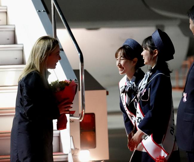 President Meloni arrives in Hiroshima