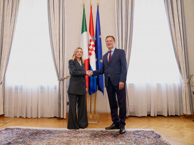Il Presidente Meloni incontra il  Presidente del Parlamento croato