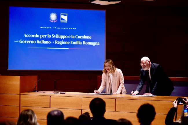 Signing ceremony for the Development and Cohesion Agreement between the Italian Government and the Emilia Romagna Region