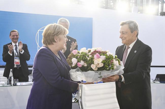 G20 Rome Summit, l'omaggio alla Cancelliera Merkel