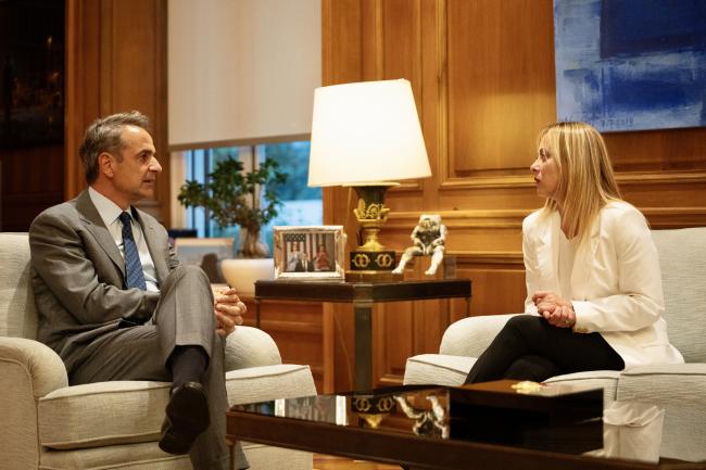 President Meloni meets with Prime Minister Mitsotakis