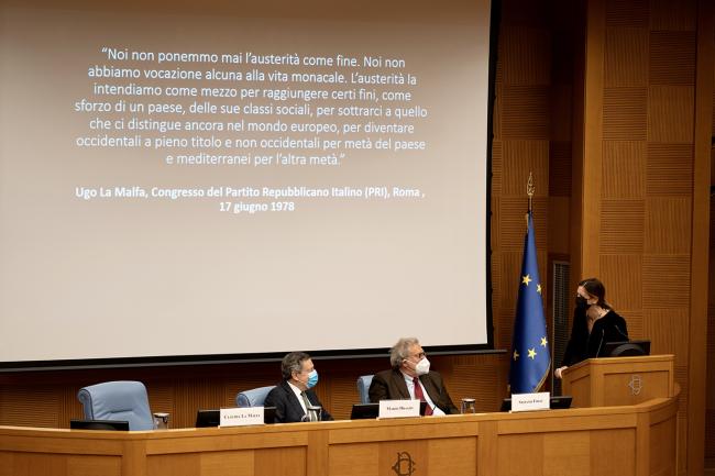 Il Presidente Draghi alla presentazione del "Portale Ugo La Malfa - scritti, discorsi, epistolario, multimedia"
