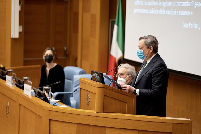 Il Presidente Draghi alla presentazione del "Portale Ugo La Malfa - scritti, discorsi, epistolario, multimedia"