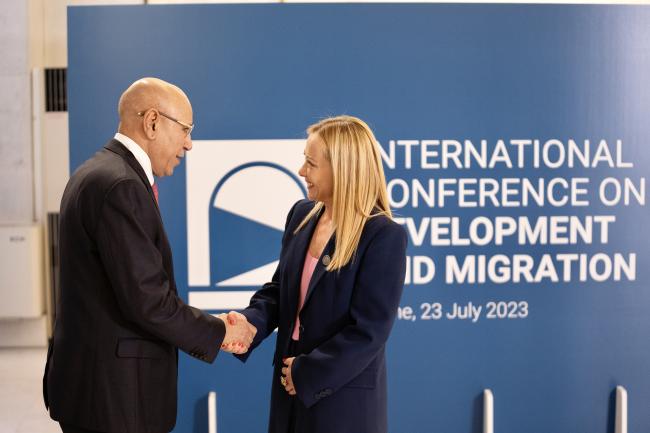 Conferenza internazionale su Sviluppo e Migrazioni, cerimonia d'accoglienza