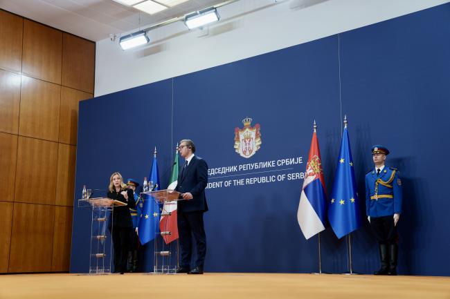 Dichiarazioni alla stampa Meloni - Vučić 