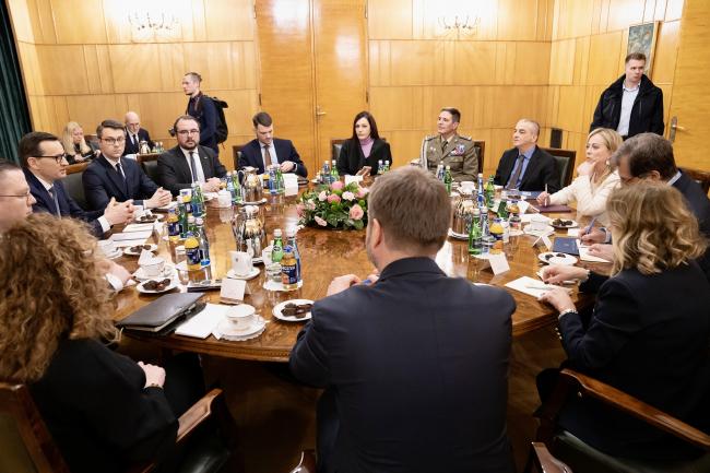 Incontro con il Primo Ministro Mateusz Morawiecki e le rispettive delegazioni
