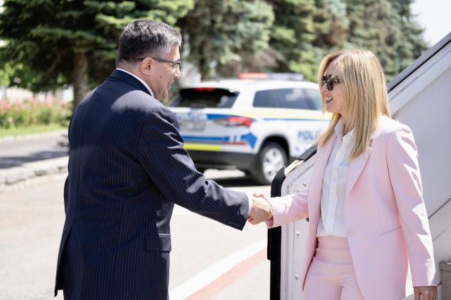 L'arrivo del Presidente Meloni a Chisinau