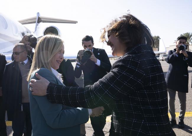 President Meloni arrives in Libya