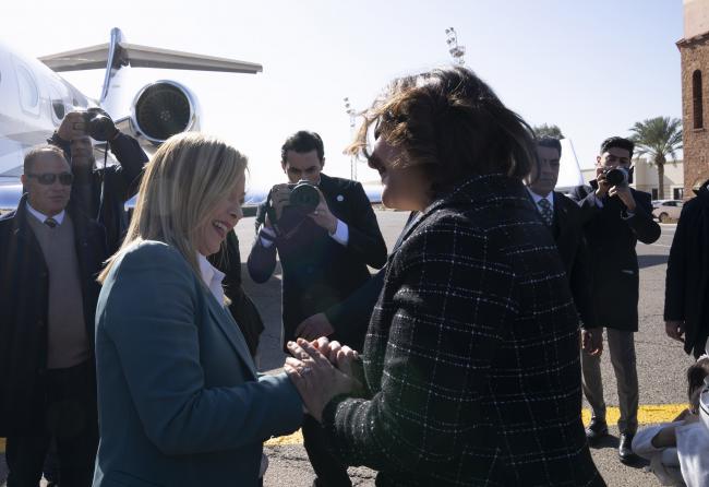 President Meloni arrives in Libya