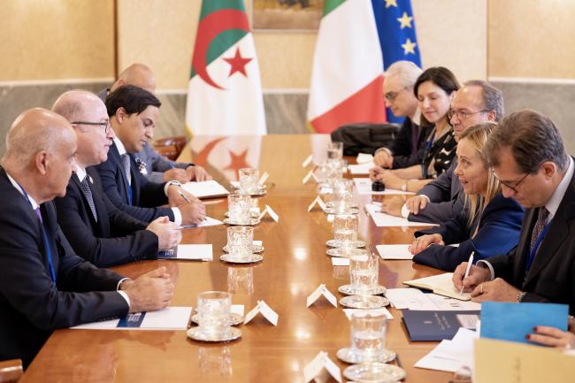 Conferenza internazionale su Sviluppo e Migrazioni, incontro con il Primo Ministro algerino Benabderrahmane