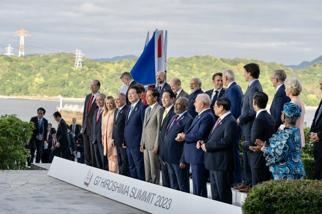 G7 Summit family photo with Partner Countries and international organisations