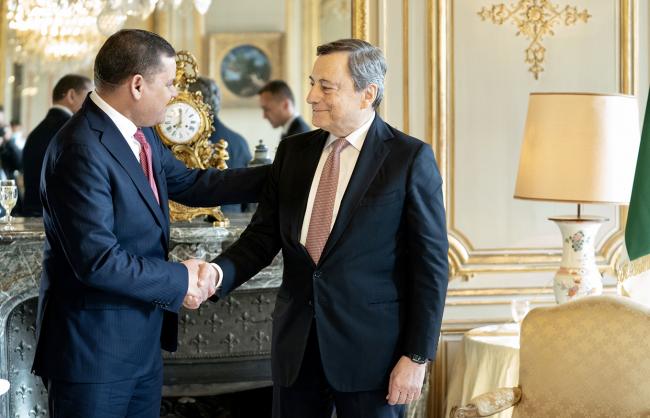Draghi incontra il Primo Ministro del Governo di unità nazionale libico, Abdelhamid Dabaiba