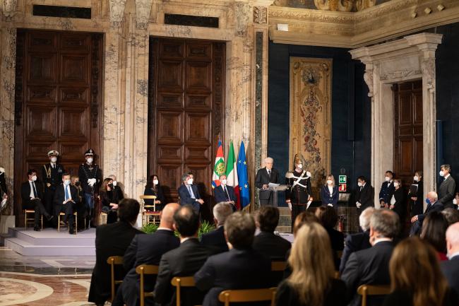 Season’s greetings ceremony at the Quirinale Palace