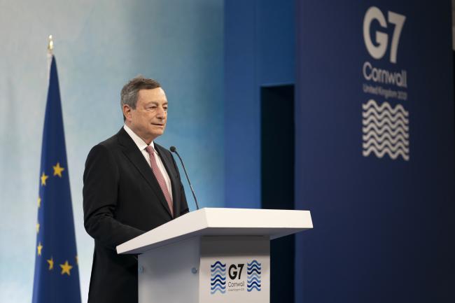 Vertice G7, conferenza stampa del Presidente Draghi