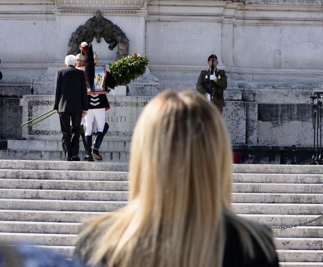 Wreath-laying ceremony at the Altare della Patria monument