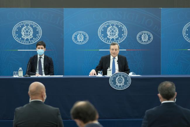 Conferenza stampa del Presidente Draghi e del Ministro Speranza