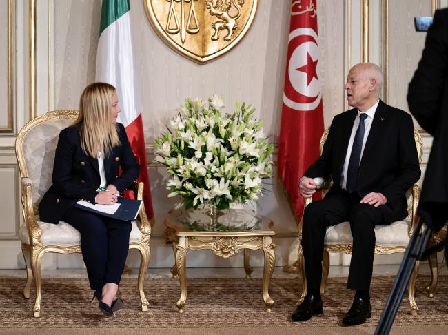 President Meloni meets with the President of the Republic of Tunisia, Kais Saied