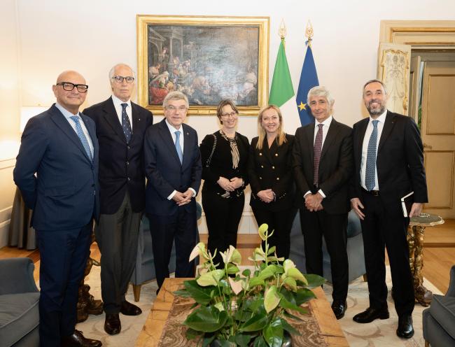President Giorgia Meloni meets with IOC President Thomas Bach