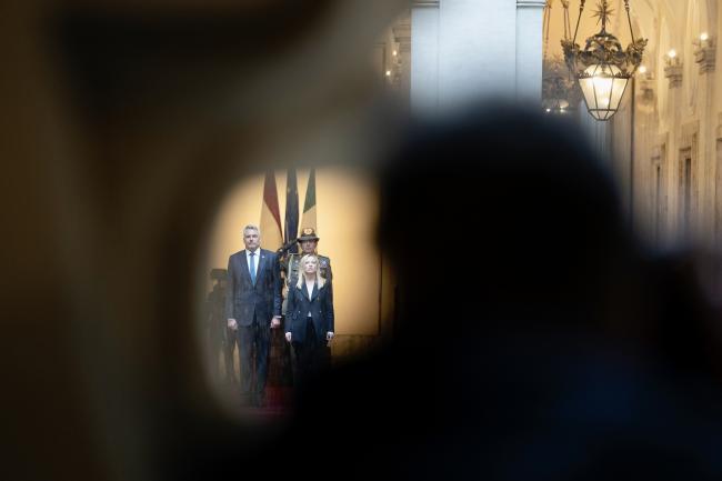 Il Presidente Meloni accoglie il Cancelliere Federale della Repubblica d’Austria