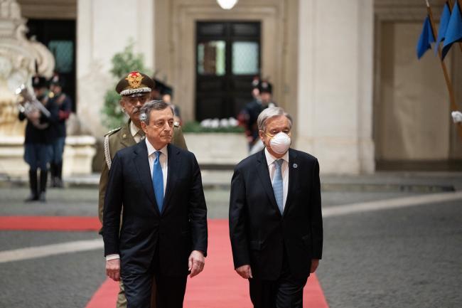 G20, il Presidente Draghi incontra il Segretario generale ONU Guterres 29 Ottobre 2021