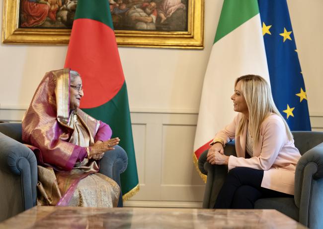 Meloni incontra il Primo Ministro della Repubblica Popolare del Bangladesh