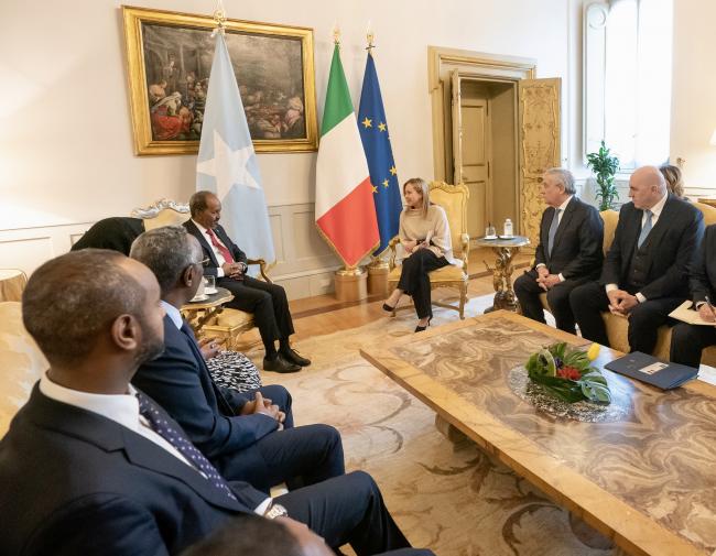 Il Presidente Meloni incontra il Presidente della Somalia