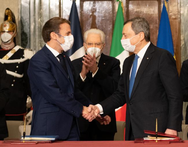 Firma del Trattato Italia - Francia al Quirinale