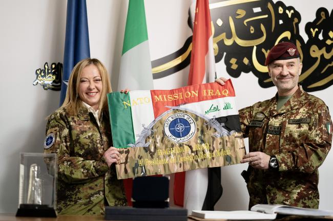 Il Presidente Meloni presso la Base militare Union 3 in Iraq