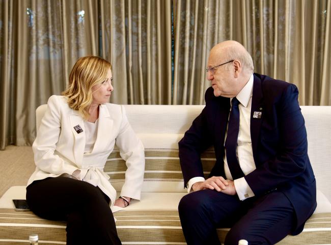 COP28, incontro bilaterale del Presidente Meloni con il Primo Ministro del Libano