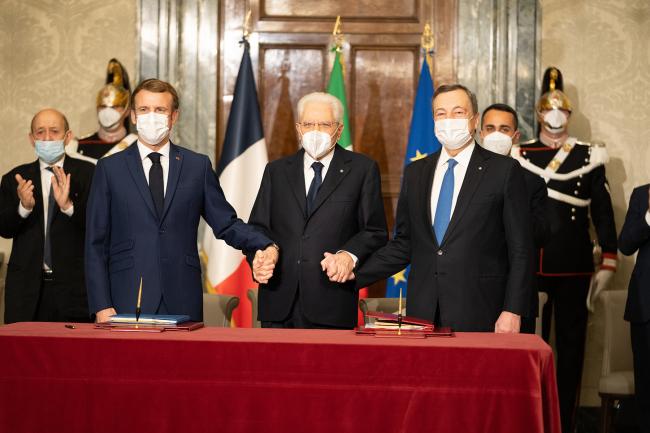 Firma del Trattato Italia - Francia al Quirinale