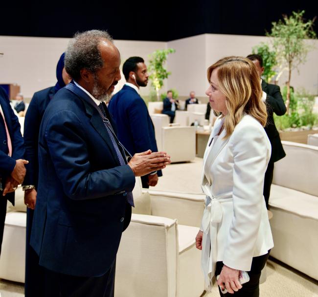 COP28, il Presidente Meloni con il Presidente della Repubblica Federale di Somalia