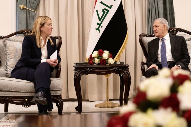 President Meloni meets with the President of the Republic of Iraq Abdul Latif Rashid