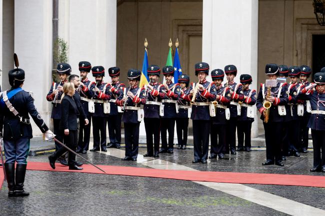 President Meloni welcomes President Zelensky to Palazzo Chigi
