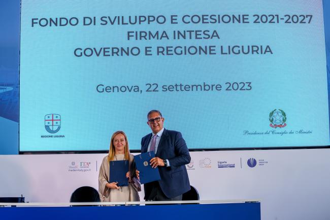 Signing of the agreement between the Government and the Liguria Region