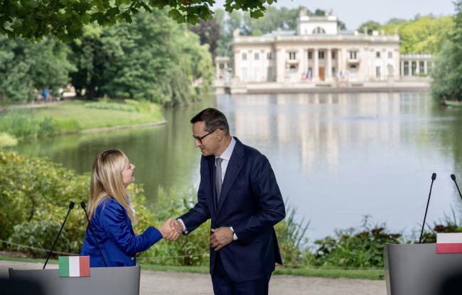 President Meloni meets with Prime Minister Morawiecki