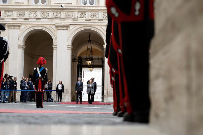 Il Presidente Meloni riceve il Primo Ministro Golob a Palazzo Chigi